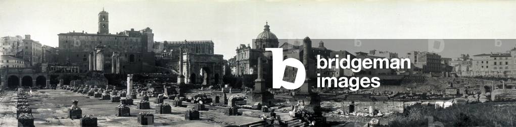 Panoramic view of Roman Forum looking towards Capital, Rome, Italy, 1909