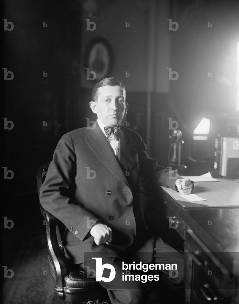 Will Hays (1879-1954), a lawyer for, as well as a director and stockholder of Sinclair Oil Company, became chairman of the Republican National Committee in 1918. A skilled politician, he served as Harding's Postmaster General for one year before assuming the Presidency of the Motion Picture Producers and Distributors, 1922