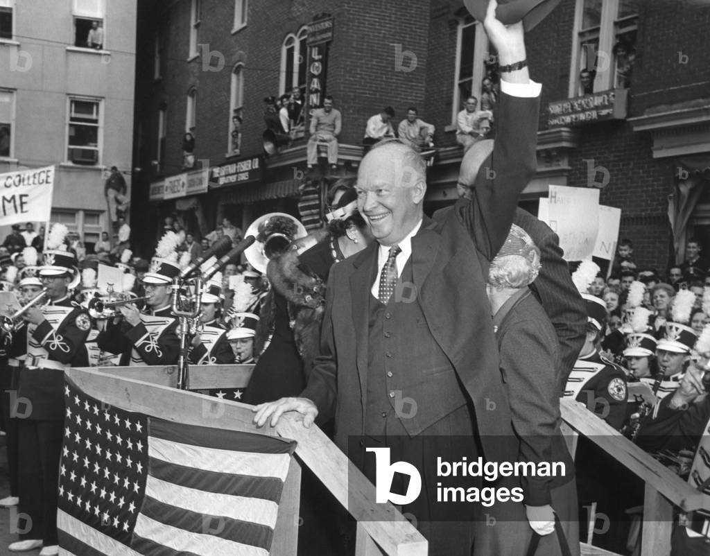 President Eisenhower is welcomed back to Gettysburg on Nov. 14, 1955. He would continue his recuperation from his Sept. 24, 1955 heart attack at his Gettysburg farm.