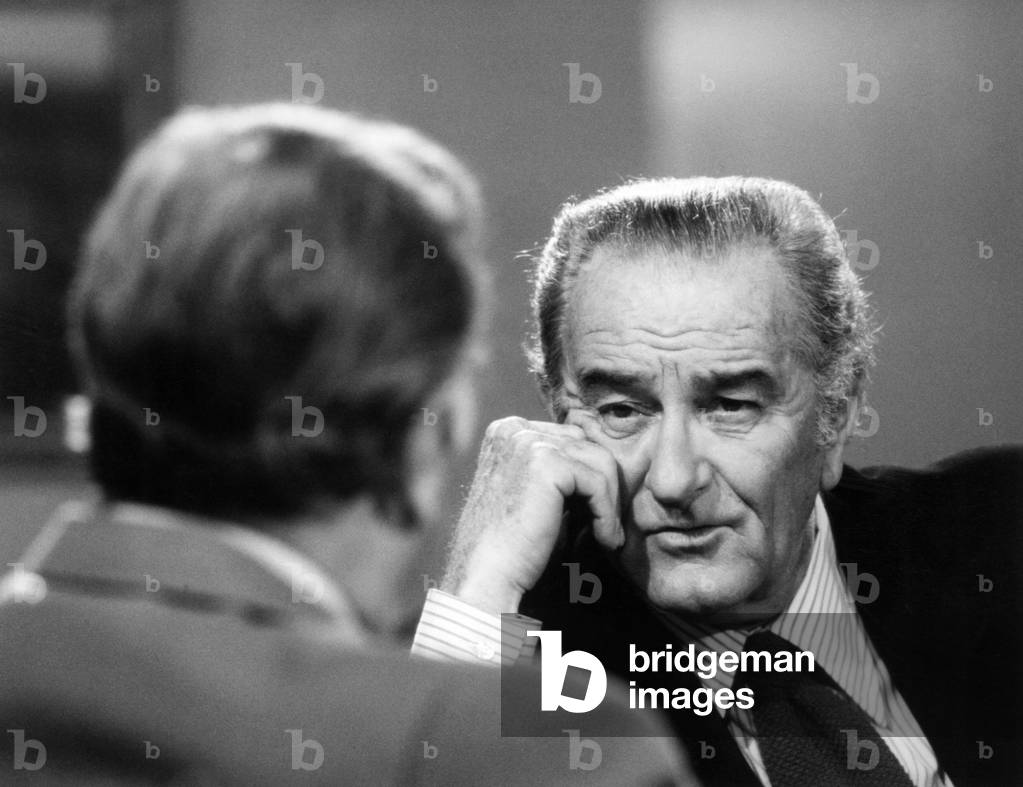 LYNDON JOHNSON TALKS POLITICS, from left: Walter Cronkite, former President Lyndon B. Johnson, aired January 27, 1972