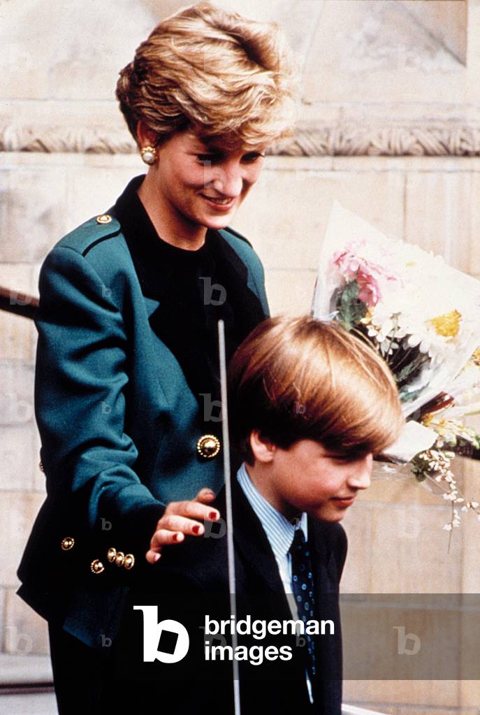 Lady Diana with Prince William in 1992 (photo)