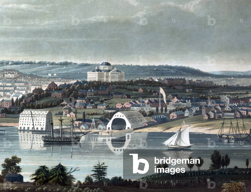 Washington, D.C. the United States Capitol from beyond the Navy Yard. 1833