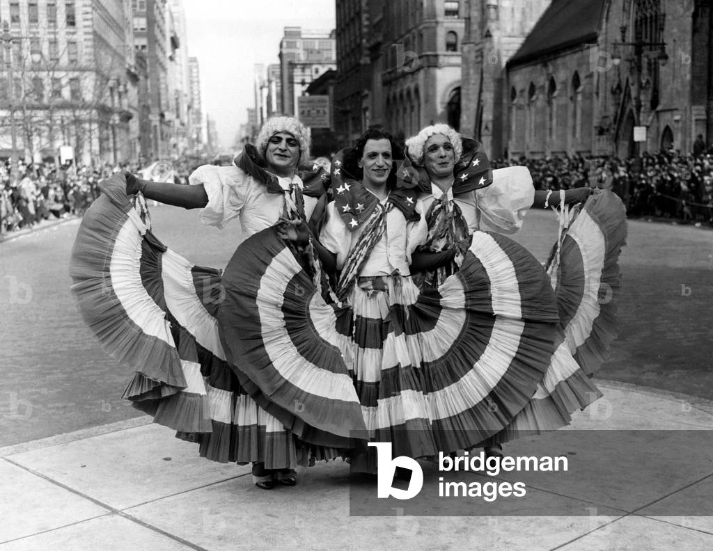 Drag queens at the Mummers Day Parade in Philadelphia on New Year's Day, 1937
