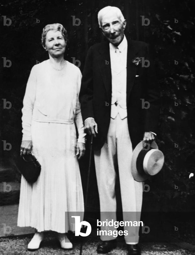 Rockefeller Family. Alta Rockefeller Prentice and father, Industrialist John D. Rockfeller Sr., 1931