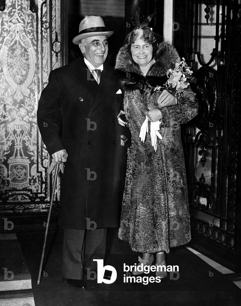 Joseph E. Davies and Marjorie Merriweather Post after their wedding, 1935