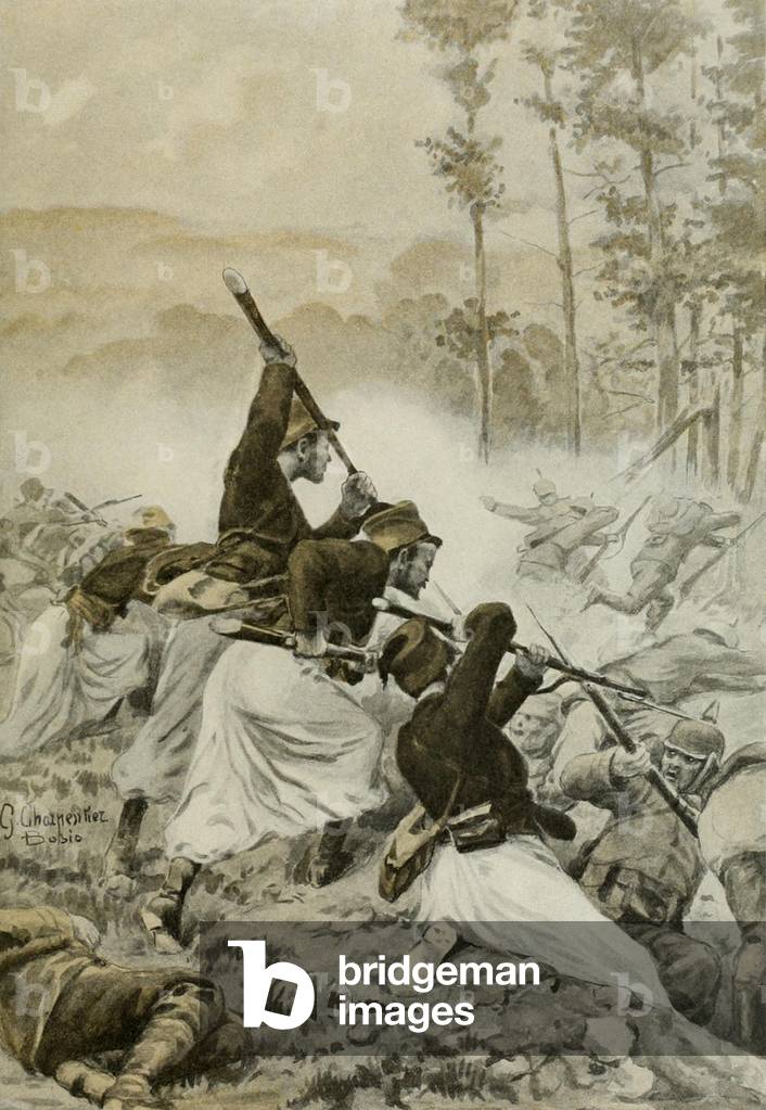 French Zouaves seizing a German trench during the first months of WW1. 1914