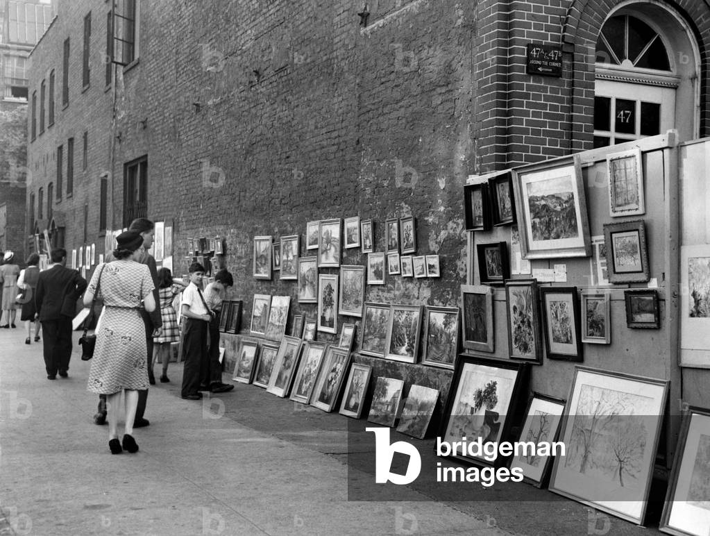 Greenwich Village artists exhibit their work, New York City, June 2, 1947