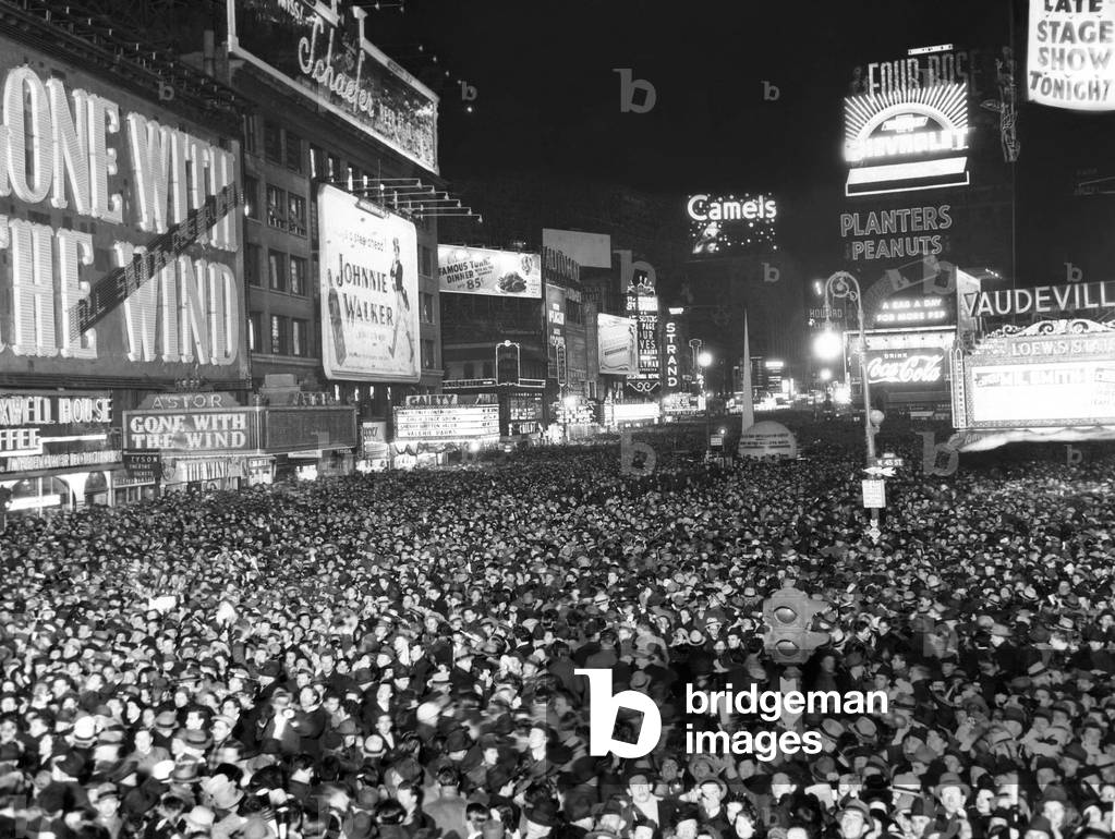 Celebrating New Year's Eve at Times Square, New York City, January 1, 1940