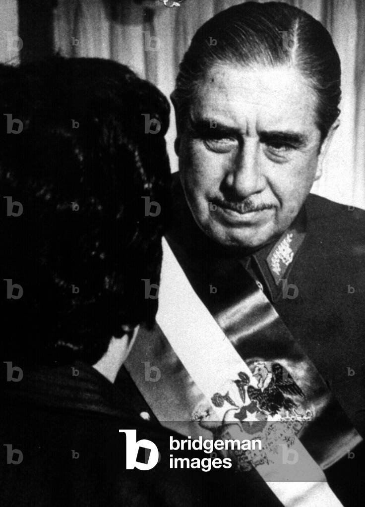 Chilean Dictator Augusto Pinochet in 1974, following the coup that overthrew the democratically elected government of Salvador Allende.