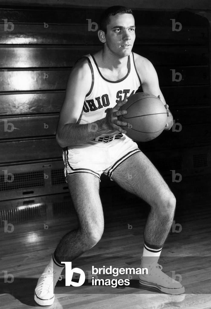 Jerry Lucas, legendary basketball star, playing for Ohio State University, 1961.