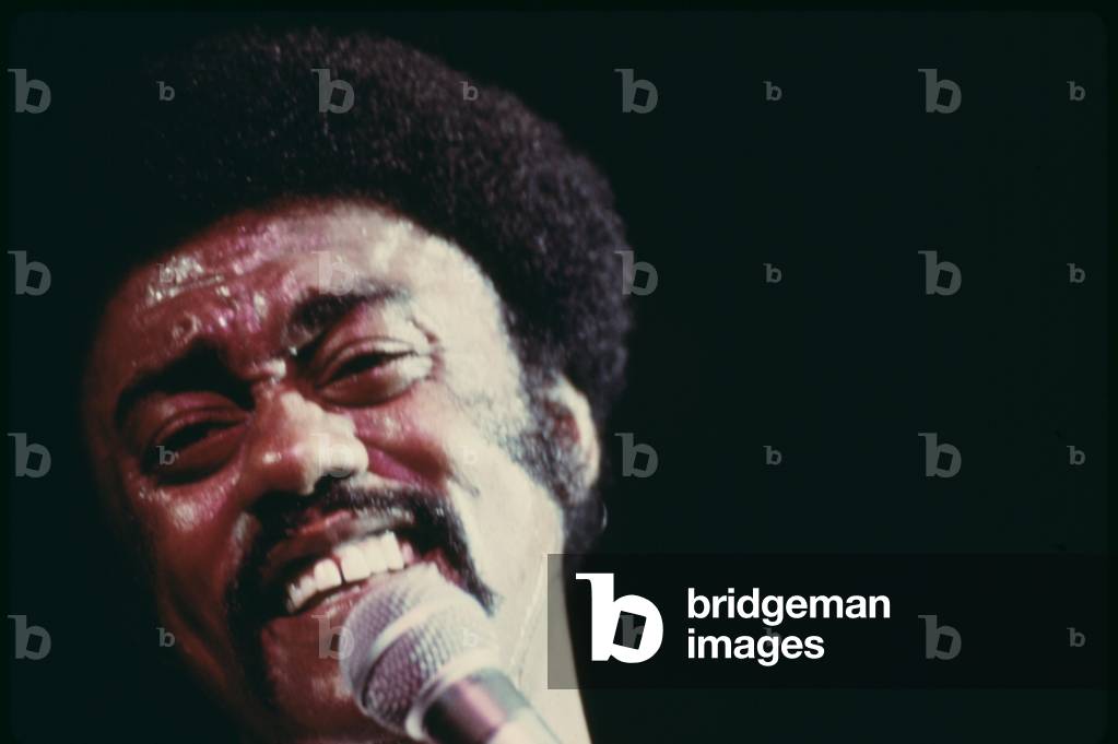 Johnnie Taylor performs in Chicago during the annual 'Black Expo' organized by Operation Push the African American non-profit organized by Jesse Jackson. Oct 1973