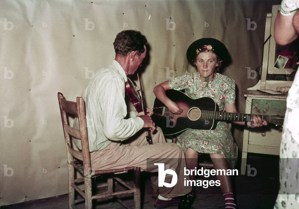 Orchestra at square dance at the home of a sharecropper in McIntosh County, Oklahoma, c.1939-1940