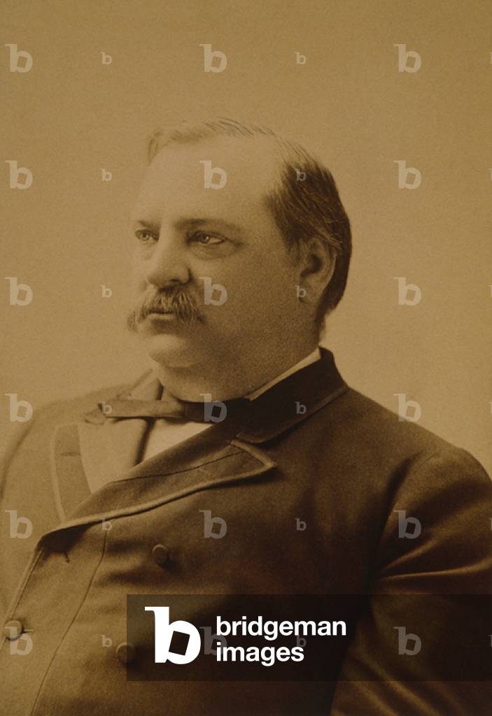 President Grover Cleveland (1837-1908) in 1888, during the first of his two non-consecutive terms, (18851889 and 18931897)