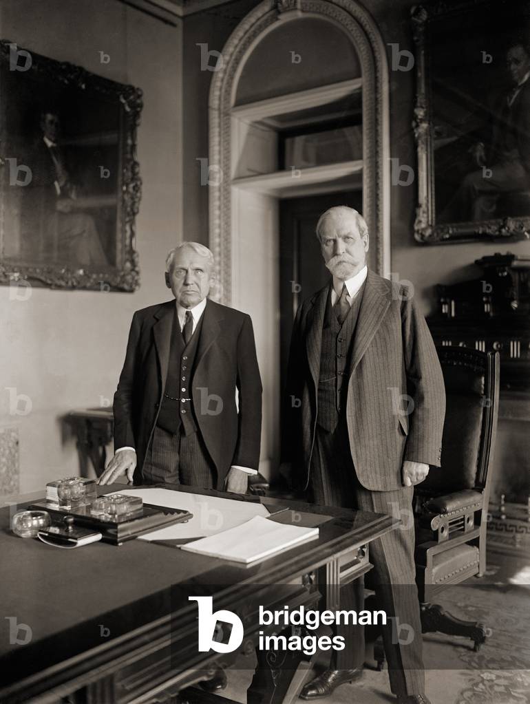 Frank Kellogg (1857-1937), succeeded Charles Evans Hughes as Secretary of State in 1925. Hughes returned to private law practice until he was appointed to the Supreme Court in 1930 by President Herbert Hoover. Feb 17, 1925