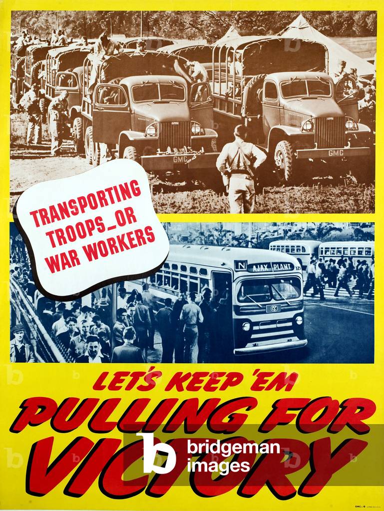 Transporting troops - or war workers. Let's keep 'em pulling for victory, c.1939-1945 (poster)