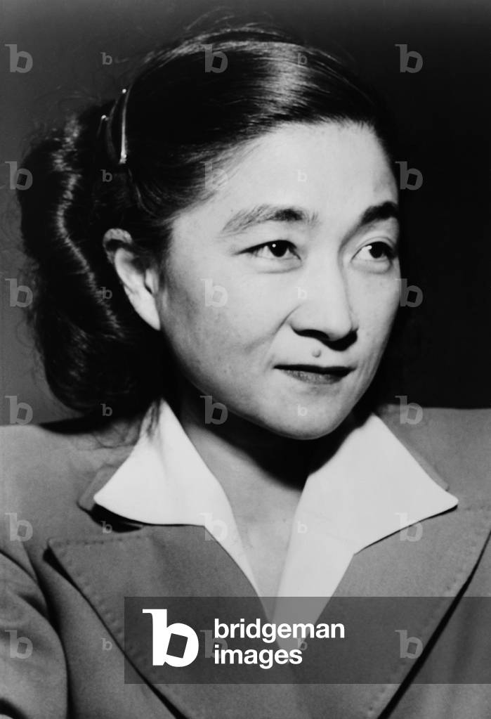 Iva Ikuko Toguri D'Aquino 1916-2006 in 1949 at the time of her trial for treason for allegedly participating in 'Tokjo Rose' broadcasts during World War II. Toguri was convicted with perjured testimony and spent six years in prison. She was officially