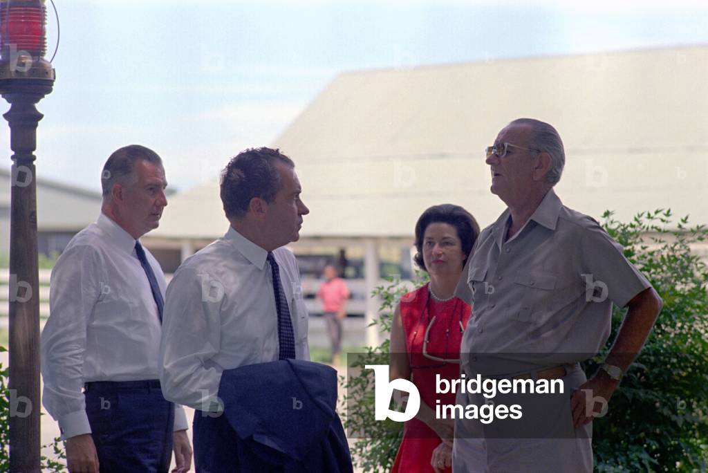 Richard Nixon and Spiro Agnew visit the LBJ Ranch on Aug. 19, 1968
