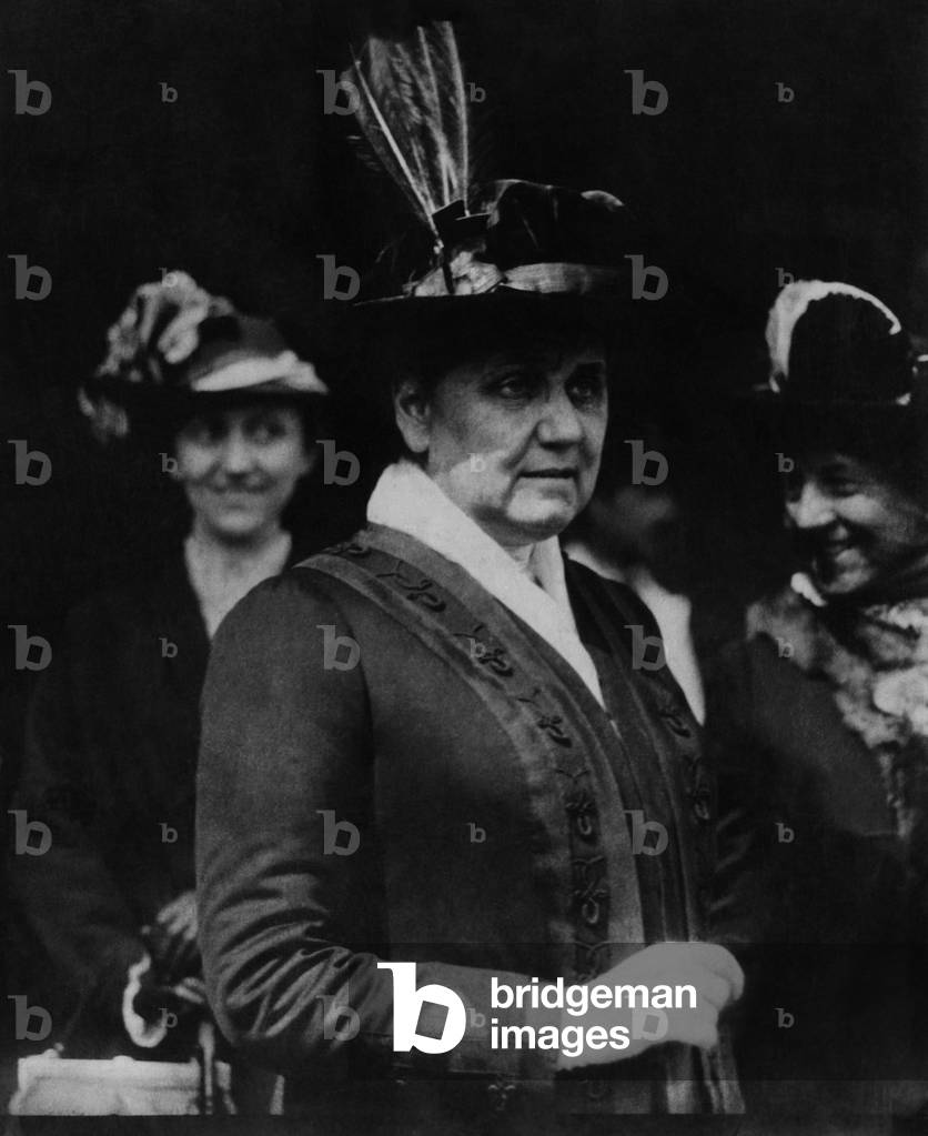 Jane Addams (1860-1935), founder of Hull House and Nobel Peace Prize Laureate, c.1914