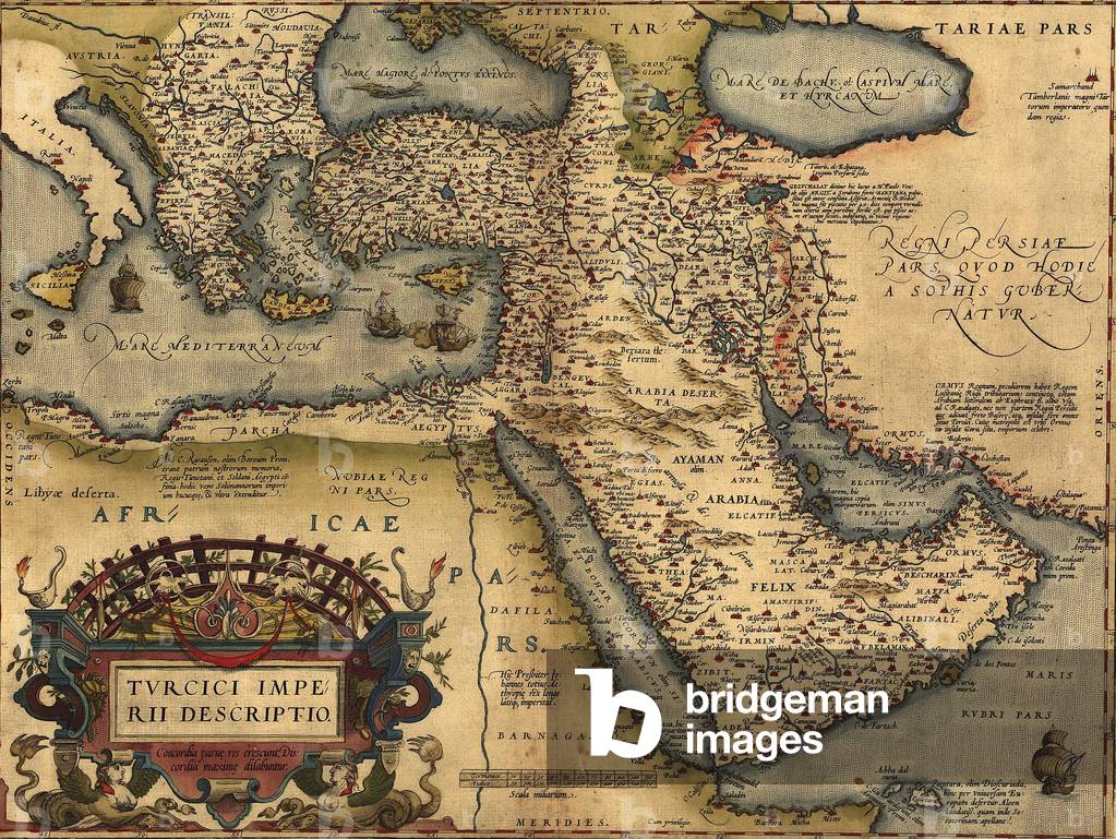 1570 map of Asia Minor, then the Ottoman Empire, from Abraham Ortelius' atlas, 