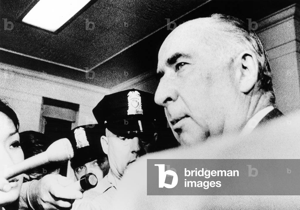 Former Atty. Gen. John Mitchell spent 2.5 hours before the Senate Watergate Committee staff. May 11, 1973. Mitchell was already under an New York criminal indictment obstructing an investigation by a federal agency related to a secret ,000 cash contribution to Nixon's reelection campaign