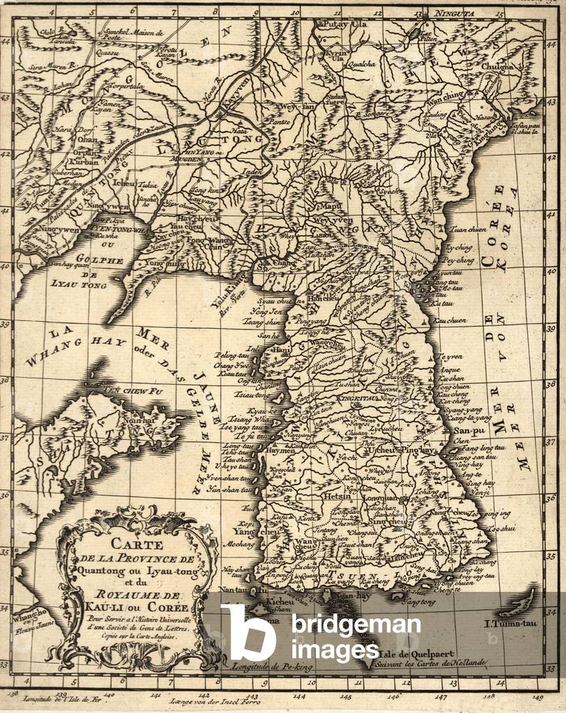1750 French map of Korea. Korean national identity has survived many invasions by its powerful neighbors, Japan and China