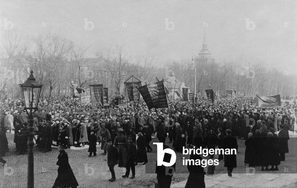 The 1st of May celebration, Isaakievskii Square, St. Petersburg, 1917