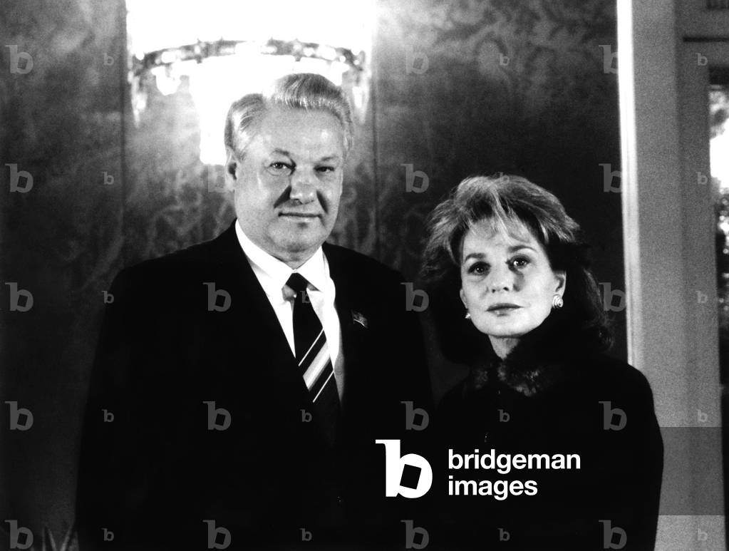 Boris Yeltsin, Barbara Walters, circa 1990s (photo)