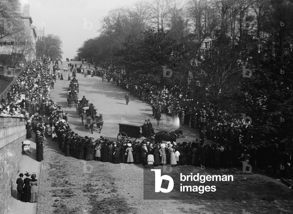 The funeral of John Jacob Astor IV, who died in the sinking of the Titanic, New York, May 4, 1912