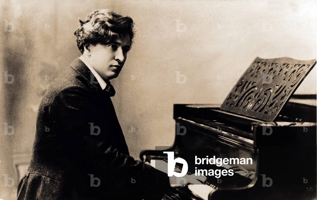 Ferruccio Busoni (1866-1924), Italian composer and pianist. His 1907 book, SKETCH OF A NEW AESTHETIC OF MUSIC, advocated innovation from tradition. 1895