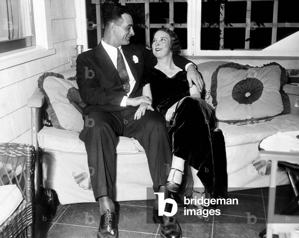 Newlyweds Lou and Eleanor Gehrig as they appeared after the wedding ceremony in New Rochelle, New York, September 30, 1933