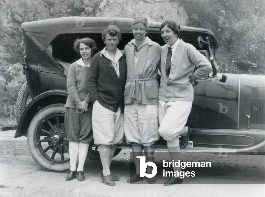 Caroline O'Day, Nancy Cook, Eleanor Roosevelt, Marion Dickerman. Campobello. July 1926. O'Day was Associate Chair of the NYS Democratic Committee. Cook and Dickerman were life partners and close friends with Eleanor for 20 years