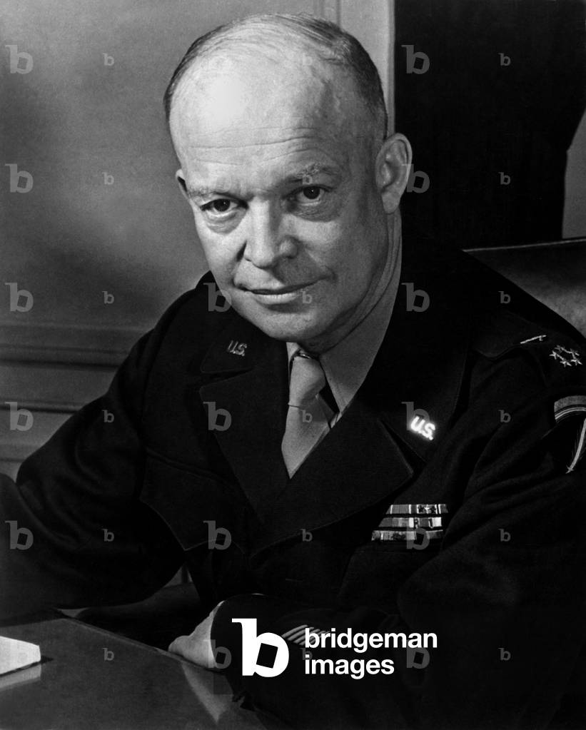 General Dwight Eisenhower, Supreme Allied Commander, at European headquarters. Feb. 1, 1945