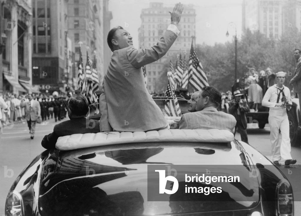 Ben Hogan honored in a ticker-tape parade in New York City. He had just returned from winning the 1953 British Open Championship.