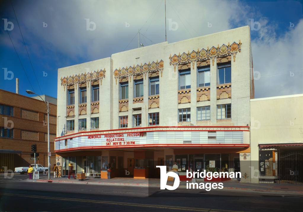 Movie Theaters, The Kimo Theater, marquee reads: 