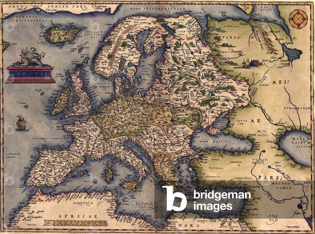 Map of Europe, 1570 (engraving)