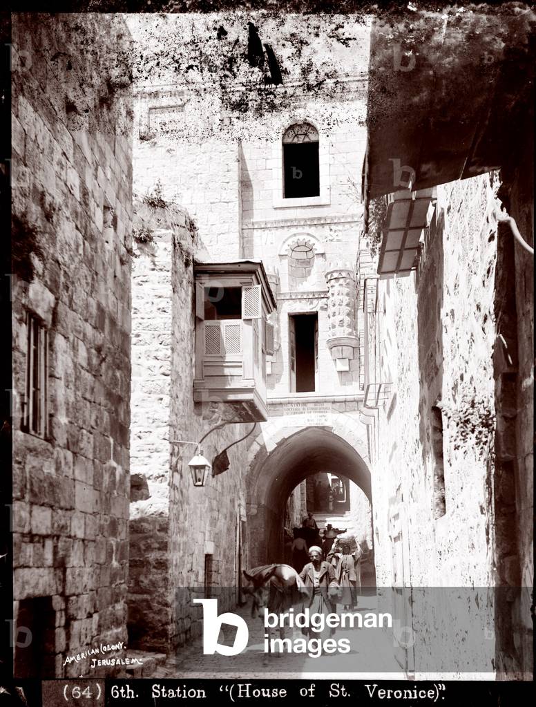 The scene of the 6th Station of the Cross, House of St. Veronica, c.1898-1914
