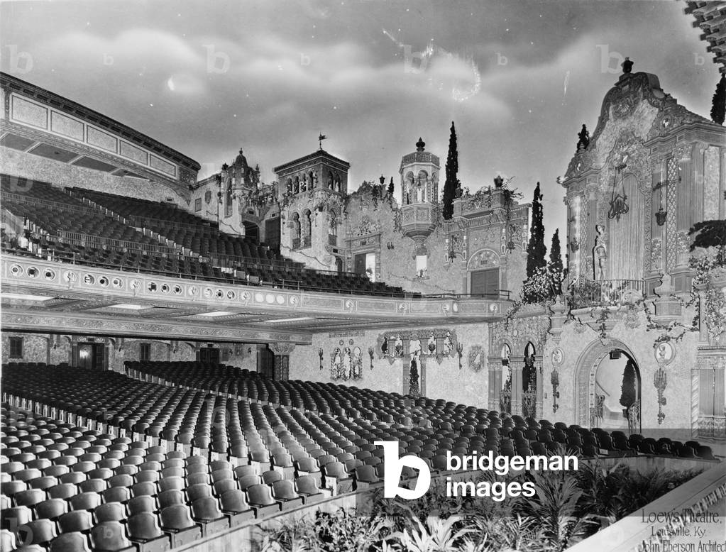 Loew's Theatre, view of auditorium, designed by John Eberson, an example of Churrigueresque design, 625 South Fourth Street, Louisville, Kentucky, c.1928