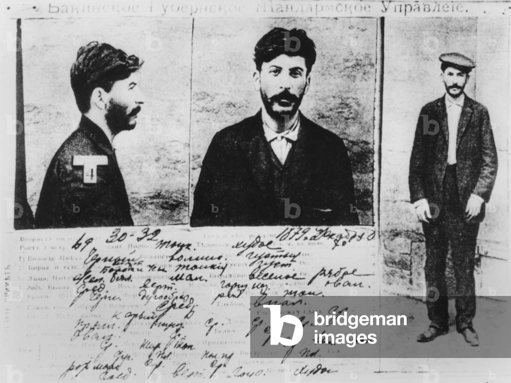 Josef Stalin's registration card of Political Police Administration of the Province of Baku, Russia. c. 1910