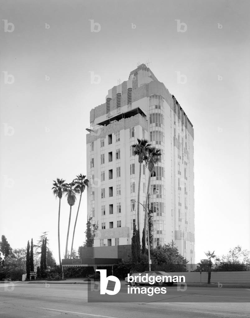 Los Angeles, Sunset Tower Apartments, originally, and still, one of Sunset Boulevard's most prestigious addresses, Sunset Towers is a fine example of the free-standing skyscraper of the 1920's, 8358 Sunset Boulevard, California, photograph c.1975