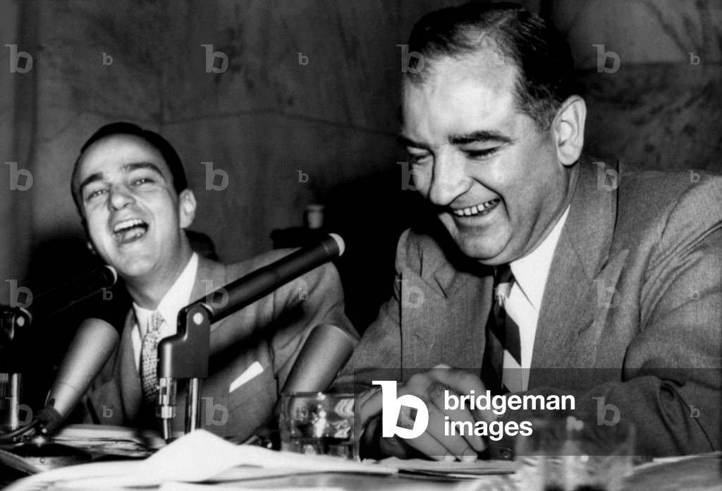 Roy Cohn and Joseph McCarthy, 4/30/54, at HUAC hearings