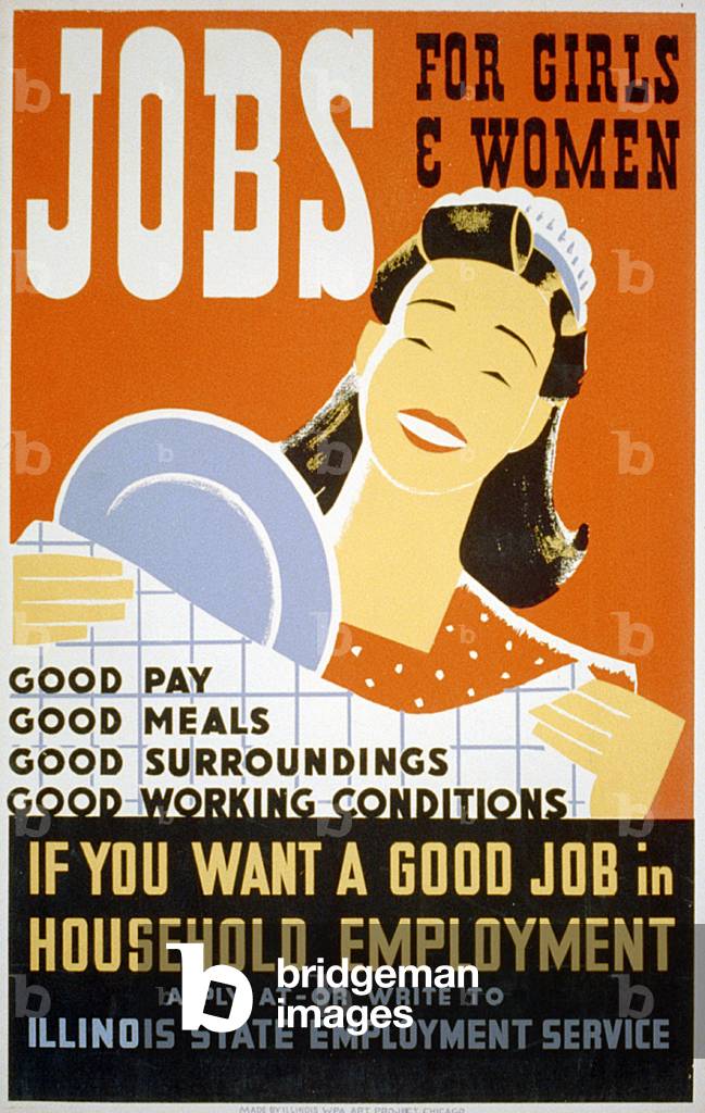 Jobs for Girls & Women - Illinois State Employment Service, c.1936-41 (silkscreen)