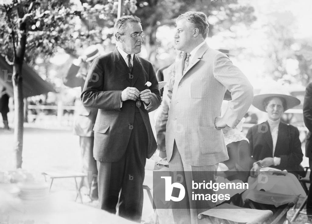 New Jersey Governor Woodrow Wilson (1856-1924), with A. Mitchell Palmer (1872-1936), a political ally who was helped Wilson win the 1912 Democratic presidential nomination. Palmer would be named Wilson's attorney general in 1919