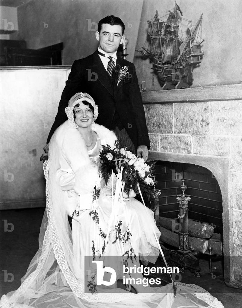 James Braddock and wife May on their wedding day, North Bergen, 1930