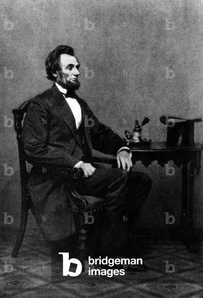 Abraham Lincoln, (1809-1865), U.S. President 1861-1865, in a photograph by Mathew Brady, c 1860's.