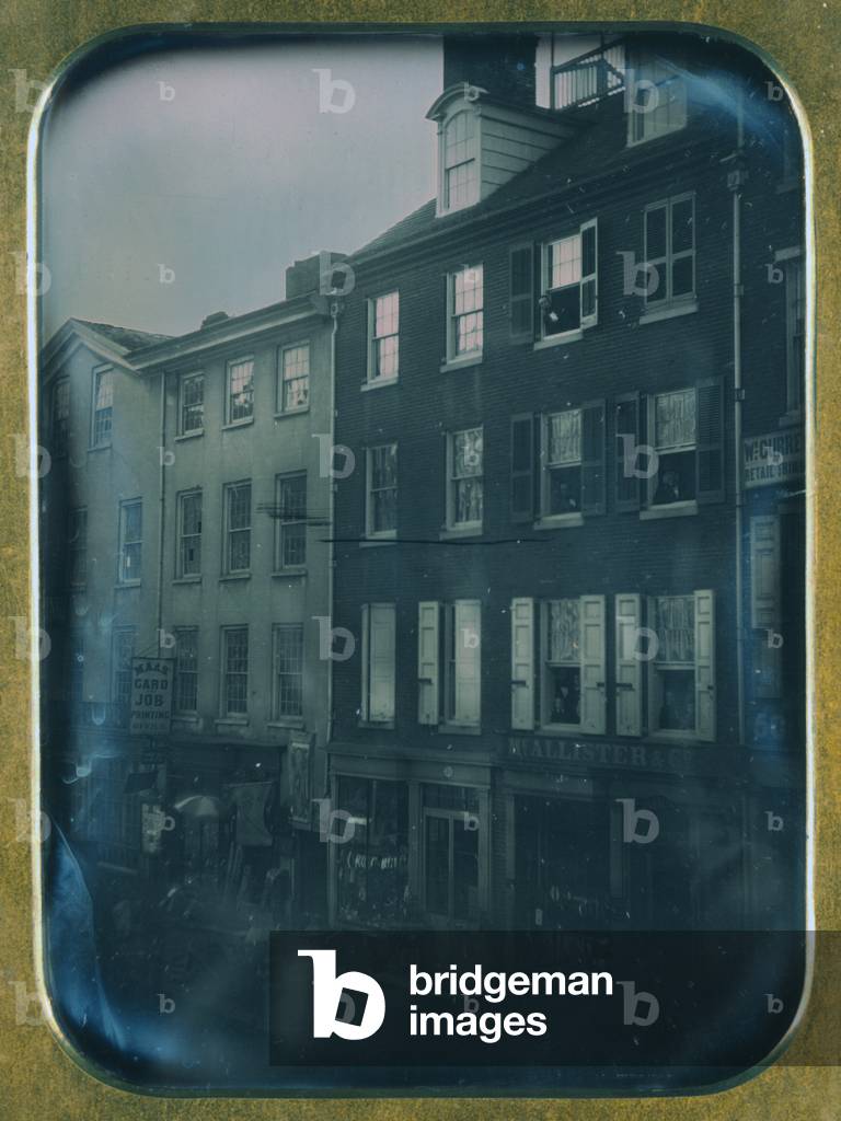 Daguerreotype of No. 48 and 46, Chestnut Street, Philadelphia, Pennsylvania 1854