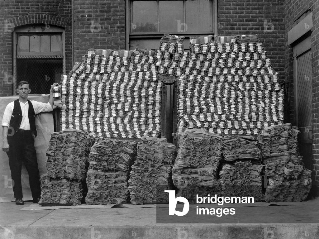 A pile of heavy wool socks manufactured for the U.S. Government at Chipman Knitting Mills, Easton, Pennsylvania. World War I. c. 1918