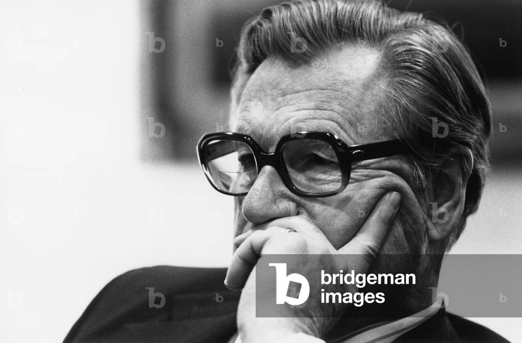 Vice President Nelson Rockefeller at a National Security Council meeting during the collapse of the South Vietnam in April 1975