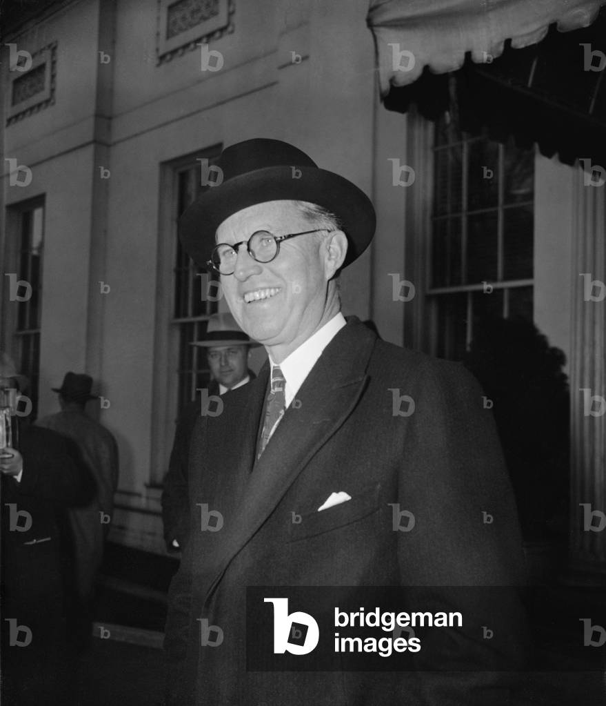 Joseph P. Kennedy 1888-1969 was the U.S. Ambassador to Great Britain from 1938 -1940. He was forced to resign in Nov. 1940 after a pessimistic interview with Boston Globe reporters stating 'Democracy is finished in England. It may be here ' and 'It's