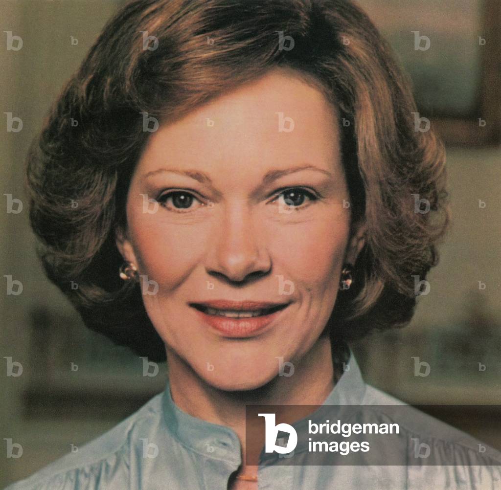 First Lady Rosalynn Carter was politically active as her husband's closest adviser and sat in on cabinet meetings. As both Georgia's, then as American's First Lady, she advocated for better understanding and treatment of mental illness. c. 1977