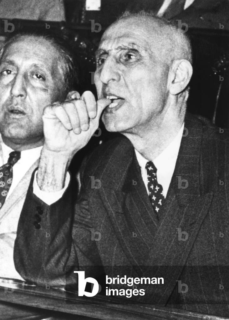 Mohammed Mossadegh, awaits the vote of confidence in the Iranian parliament. The Majlis voted to support the Prime Minister's nationalization of the British Anglo-Iranian Oil Company. Aug. 8, 1951